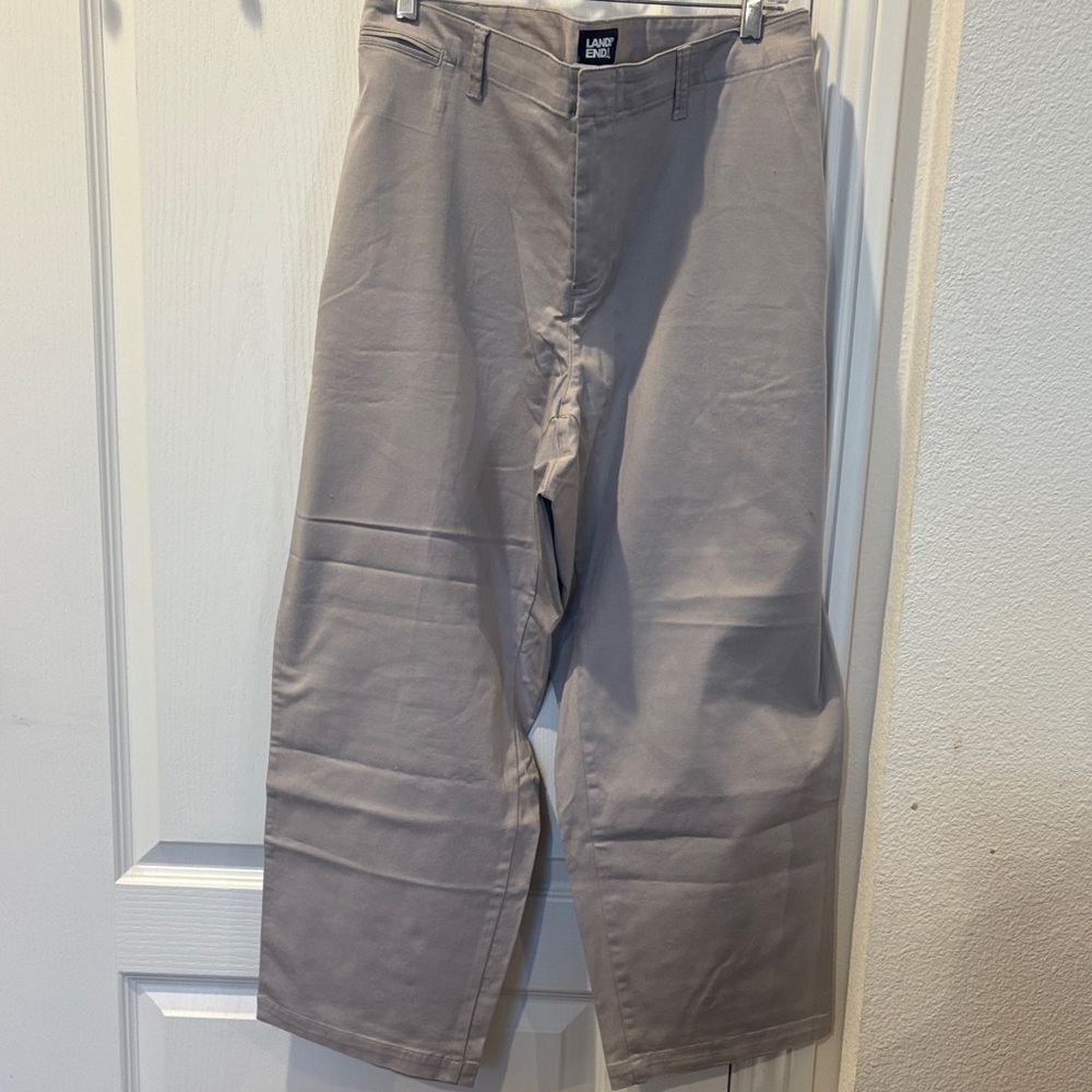 Lands' End Plus Women’s Light Gray Chinos